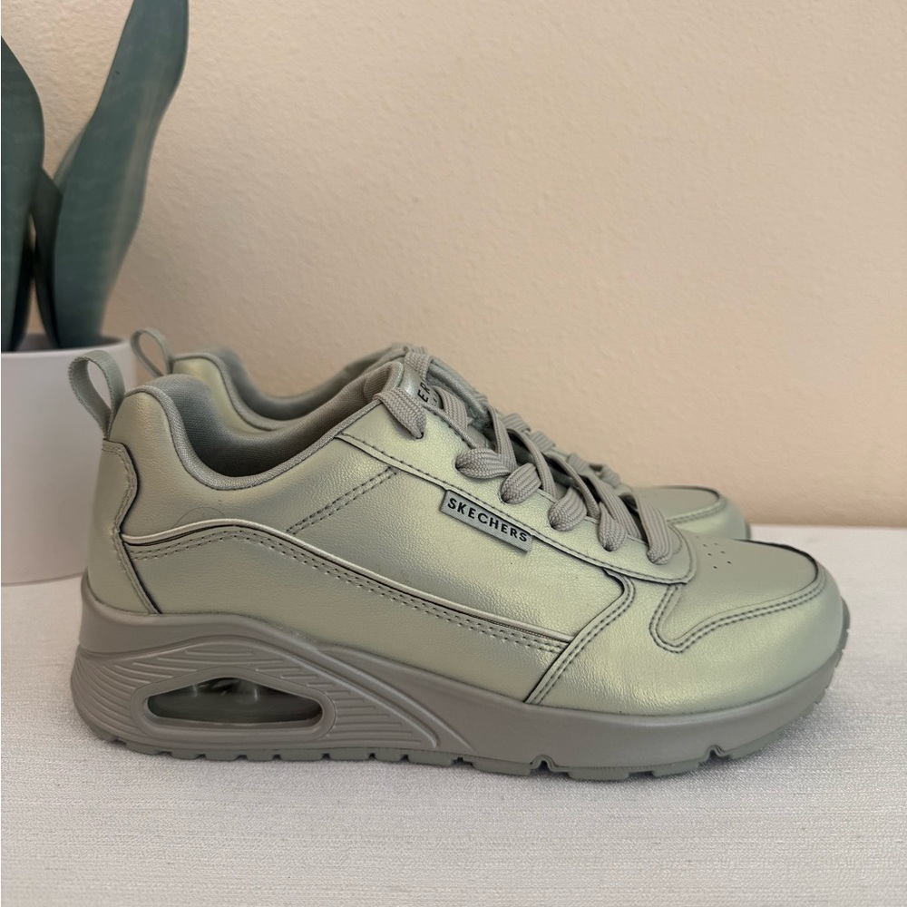 Skechers Sage Pearl Faux Leather Athletic Shoes - Picture 4 of 14